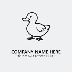 Duck illustration black and white for logo company vector image