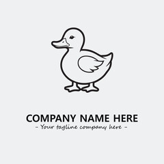 Duck illustration black and white for logo company vector image