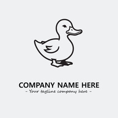 Duck illustration black and white for logo company vector image
