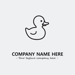 Duck illustration black and white for logo company vector image