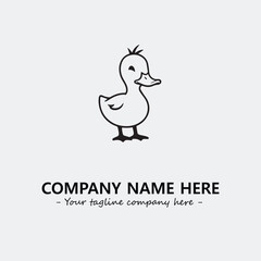 Duck illustration black and white for logo company vector image