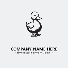Duck illustration black and white for logo company vector image