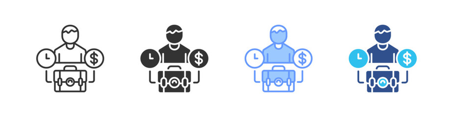 Business Multi Style Icon Set Vector 