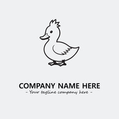 Obraz premium Duck illustration black and white for logo company vector image