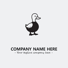 Duck illustration black and white for logo company vector image