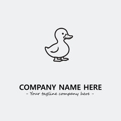 Duck illustration black and white for logo company vector image