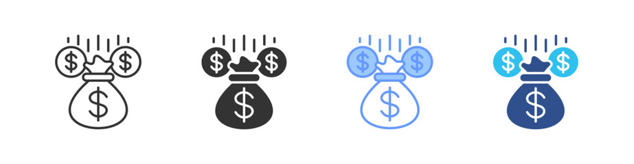 Funding Multi Style Icon Set Vector 