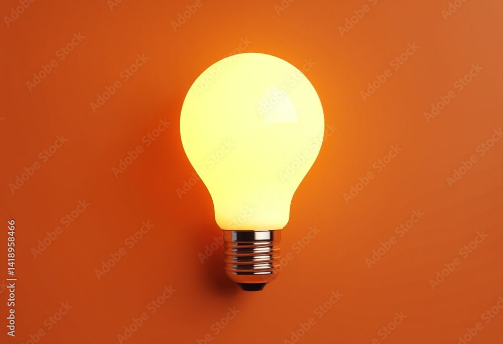 Aufkleber Light bulb idea concept. 3D rendering