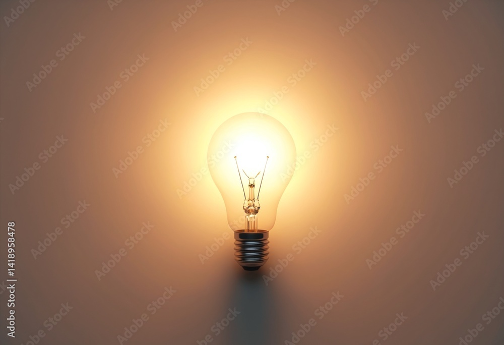 Aufkleber Light bulb idea concept. 3D rendering
