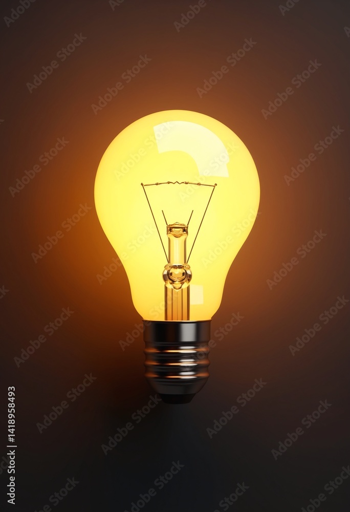 Aufkleber Light bulb idea concept. 3D rendering