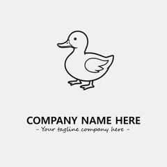 Fototapeta premium Duck illustration black and white for logo company vector image