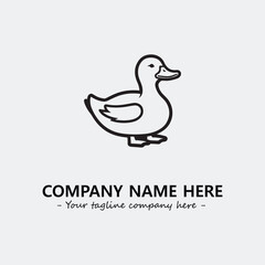 Duck illustration black and white for logo company vector image