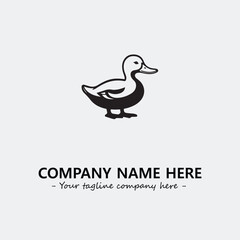 Duck illustration black and white for logo company vector image