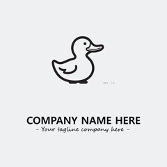Duck illustration black and white for logo company vector image