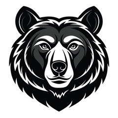 Minimalist Bear Face Line Art Vector