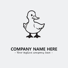 Duck illustration black and white for logo company vector image