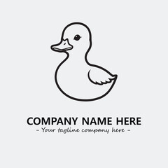 Duck illustration black and white for logo company vector image
