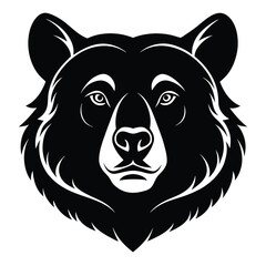 Bear Head Vector Silhouette Front View