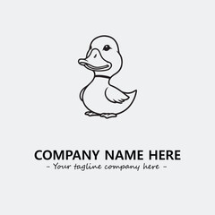 Duck illustration black and white for logo company vector image