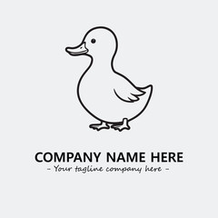 Duck illustration black and white for logo company vector image
