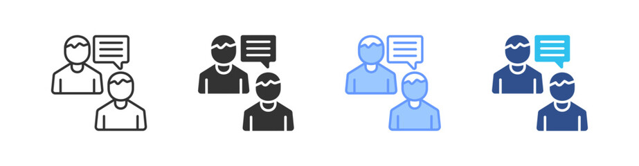 Mentoring Multi Style Icon Set Vector 