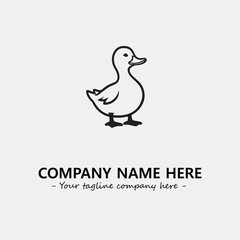 Duck illustration black and white for logo company vector image