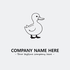 Duck illustration black and white for logo company vector image