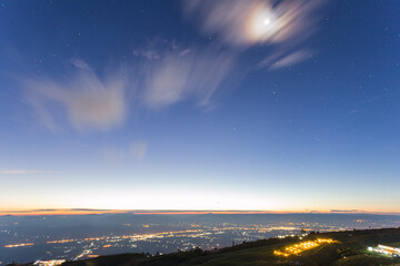 Stunning nightscape over city horizon scenic viewpoint landscape photography twilight sky captivating atmosphere