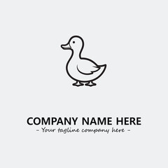 Duck illustration black and white for logo company vector image