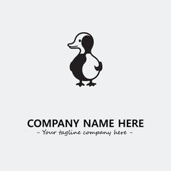 Duck illustration black and white for logo company vector image