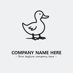 Duck illustration black and white for logo company vector image