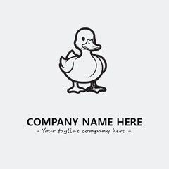 Duck illustration black and white for logo company vector image