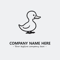 Duck illustration black and white for logo company vector image