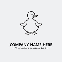 Duck illustration black and white for logo company vector image