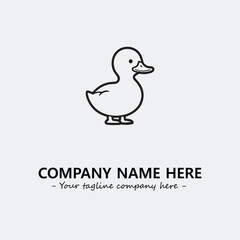 Duck illustration black and white for logo company vector image
