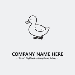 Duck illustration black and white for logo company vector image