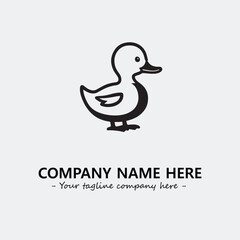 Duck illustration black and white for logo company vector image
