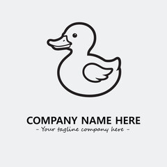 Duck illustration black and white for logo company vector image