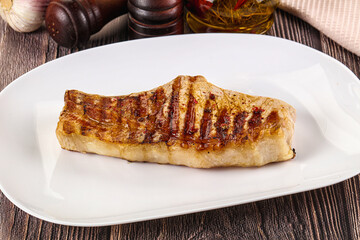 Tasty hot grilled pork loin
