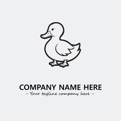 Duck illustration black and white for logo company vector image