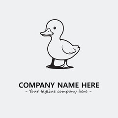 Duck illustration black and white for logo company vector image