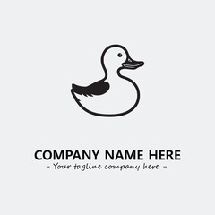 Duck illustration black and white for logo company vector image