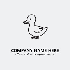 Duck illustration black and white for logo company vector image
