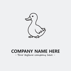 Duck illustration black and white for logo company vector image