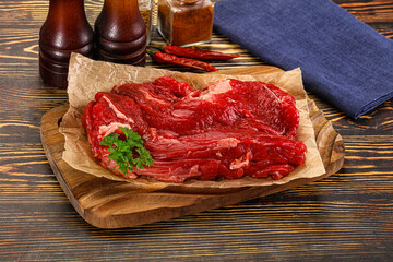 Raw beef meat piece for cooking