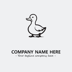 Duck illustration black and white for logo company vector image