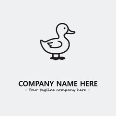 Duck illustration black and white for logo company vector image