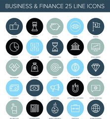 Business Icons Set – Vector Symbols for Finance, Marketing, Strategy, and Corporate Planning