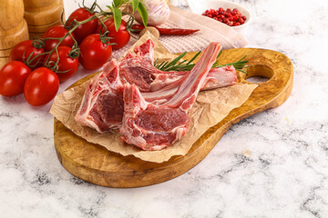 Raw Rack of Lamb for cooking