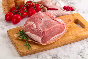 Raw pork meat piece for cooking